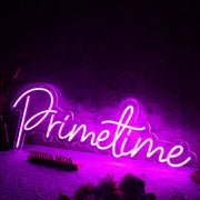 Prime Time Purple Neon Sign