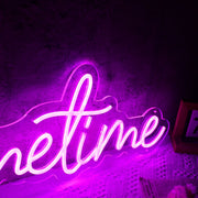 Prime Time Purple Neon Sign