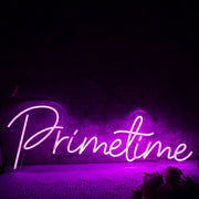 Prime Time Purple Neon Sign