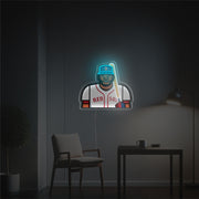 Professional Baseball Player LED Neon Acrylic Artwork