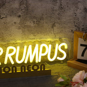 Proper Rumpus Yellow Neon Sign