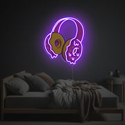 Purple Donuts Earsphone LED Neon Acrylic Artwork