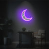 Purple Missing Moon LED Neon Acrylic Artwork