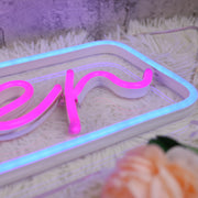 Purple Open Custom Neon Sign