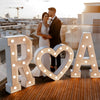 Steel Marquee Letter R Love A With Heart High-End Custom Zinc Metal Marquee Light Marquee Sign