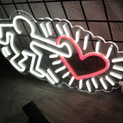 Radiant Glow Heart By Keith Haring Neon Sign