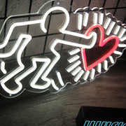 Radiant Glow Heart By Keith Haring Neon Sign