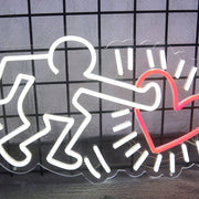 Radiant Glow Heart By Keith Haring Neon Sign