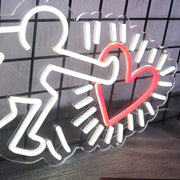 Radiant Glow Heart By Keith Haring Neon Sign