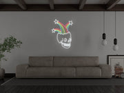 Rainbow Skull Neon Sign