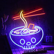 Ramen Served In Skull Bowl Custom Neon Sign