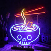 Ramen Served In Skull Bowl Custom Neon Sign