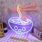 Ramen Served In Skull Bowl Custom Neon Sign