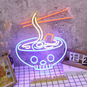 Ramen Served In Skull Bowl Custom Neon Sign