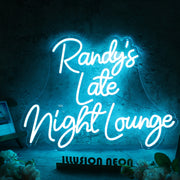 Randys Late Night Lounge Blue Neon Sign