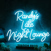 Randys Late Night Lounge Blue Neon Sign