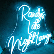 Randys Late Night Lounge Blue Neon Sign