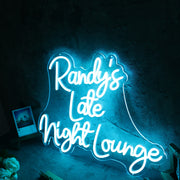 Randys Late Night Lounge Blue Neon Sign