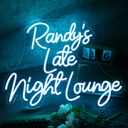 Randys Late Night Lounge Blue Neon Sign