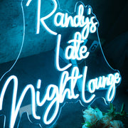 Randys Late Night Lounge Blue Neon Sign