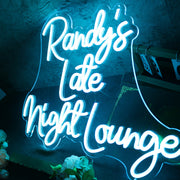 Randys Late Night Lounge Blue Neon Sign