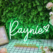 Raynie Green Neon Sign