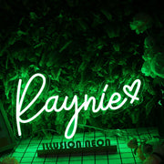 Raynie Green Neon Sign