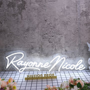 Rayonne Nicole White Neon Sign