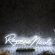 Rayonne Nicole White Neon Sign