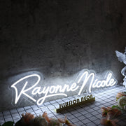 Rayonne Nicole White Neon Sign