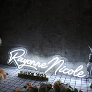 Rayonne Nicole White Neon Sign