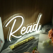 Read White Neon Sign