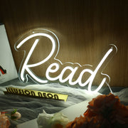 Read White Neon Sign