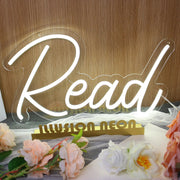 Read White Neon Sign