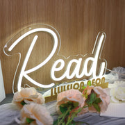 Read White Neon Sign