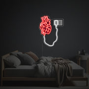 Recharging Human Heart LED Neon Acrylic Artwork