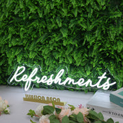 Refreshments White Neon Sign