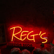 Reg's Red Custom Neon Sign