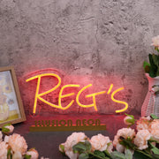 Reg's Red Custom Neon Sign