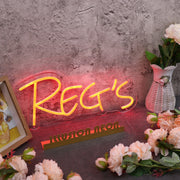 Reg's Red Custom Neon Sign