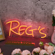 Reg's Red Custom Neon Sign