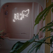 Relax And Heart Neon Sign