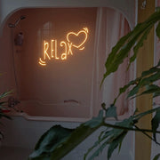 Relax And Heart Neon Sign