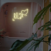 Relax And Heart Neon Sign