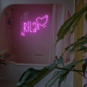 Relax And Heart Neon Sign