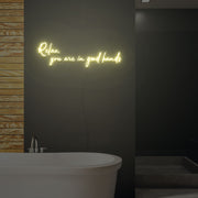 Relax You Are In Good Hands Neon Light Signs Custom Neon Sign For Wedding Bar Party Decoration