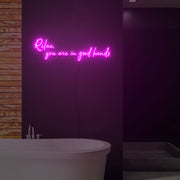 Relax You Are In Good Hands Neon Light Signs Custom Neon Sign For Wedding Bar Party Decoration