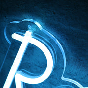 Restrooms Blue Custom Neon Sign