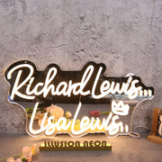 Richard Lewis Lisa Lewis Yellow Neon Sign