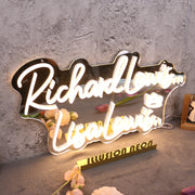 Richard Lewis Lisa Lewis Yellow Neon Sign